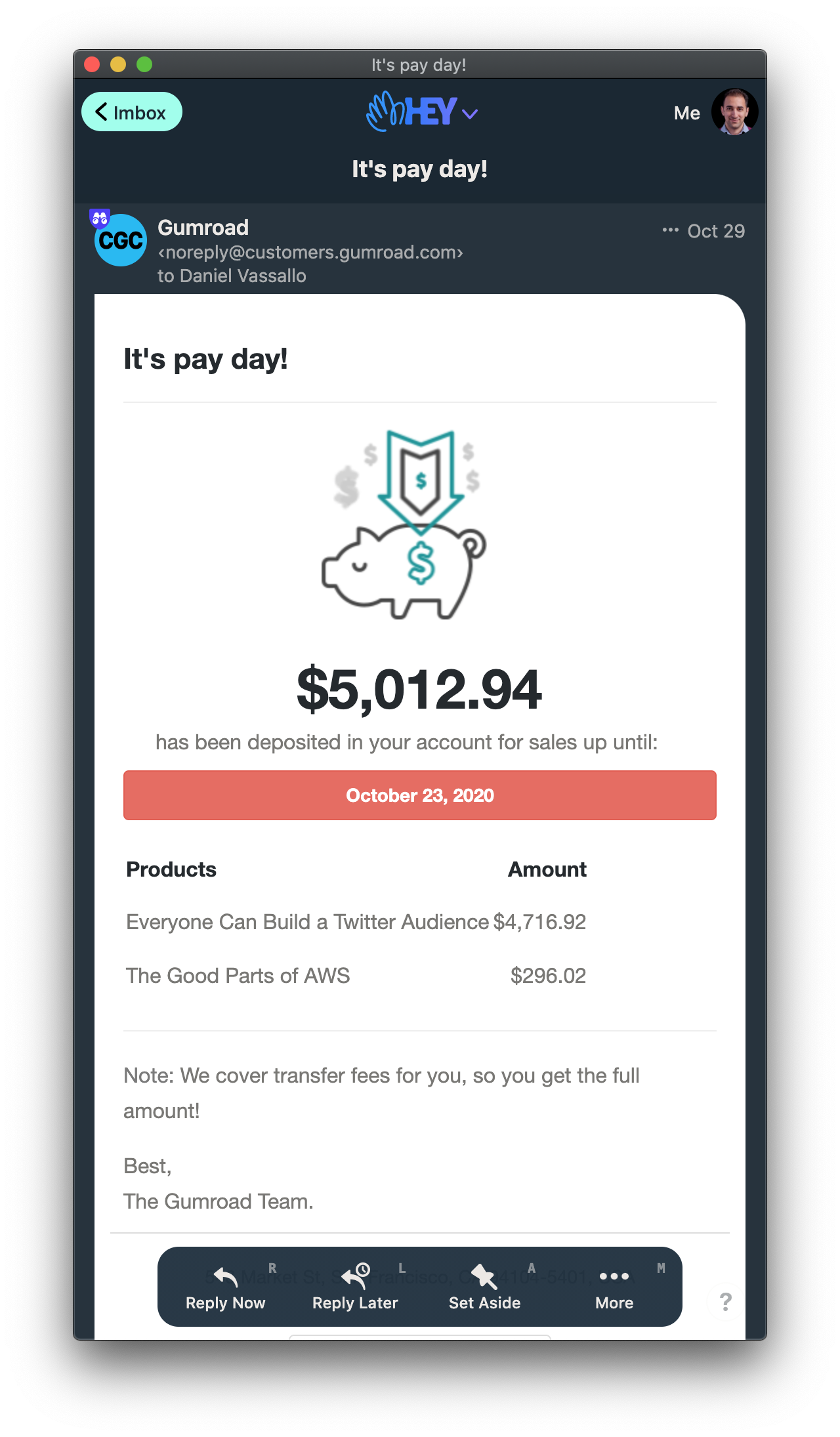 Daniel Vassallo Pay Day